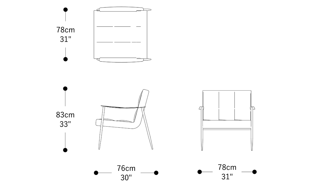 Image of the main dimensions of the product